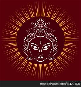 Durga Goddess of Power Vector Illustration