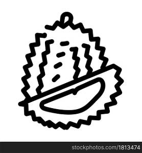 durian fruit line icon vector. durian fruit sign. isolated contour symbol black illustration. durian fruit line icon vector illustration