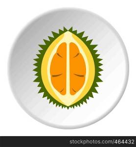Durian icon in flat circle isolated vector illustration for web. Durian icon circle