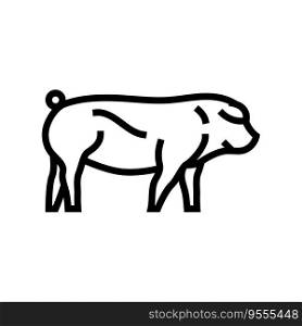 duroc pig breed line icon vector. duroc pig breed sign. isolated contour symbol black illustration. duroc pig breed line icon vector illustration