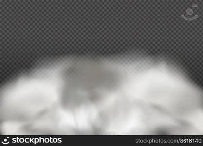 Dust cloud with particles,dirt,cigarette smoke, smog, soil and sand  particles. Realistic vector isolated on transparent background. 