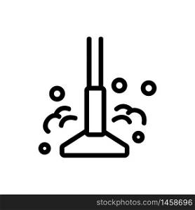 dust emission into air from brush vacuum cleaner icon vector. dust emission into air from brush vacuum cleaner sign. isolated contour symbol illustration. dust emission into air from brush vacuum cleaner icon vector outline illustration