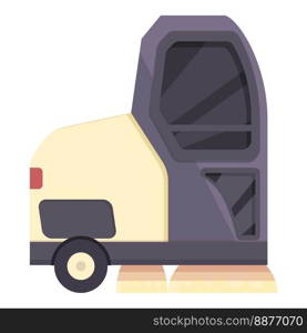 Dust sweeper icon cartoon vector. Street truck. Clean broom. Dust sweeper icon cartoon vector. Street truck