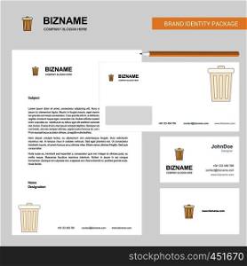 Dustbin Business Letterhead, Envelope and visiting Card Design vector template