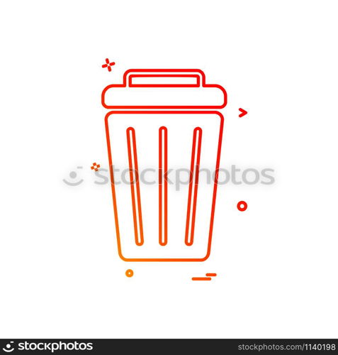 Dustbin icon design vector