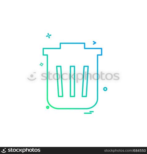 Dustbin icon design vector