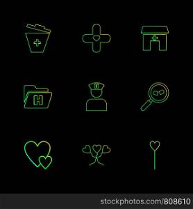 dustbin , medical , hospital , health , folder , nurse , search , heart , balloons , icon, vector, design, flat, collection, style, creative, icons