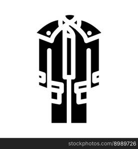 duster outerwear male glyph icon vector. duster outerwear male sign. isolated symbol illustration. duster outerwear male glyph icon vector illustration