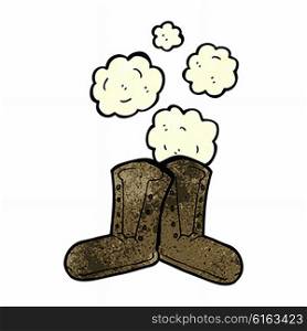 dusty old work boots cartoon