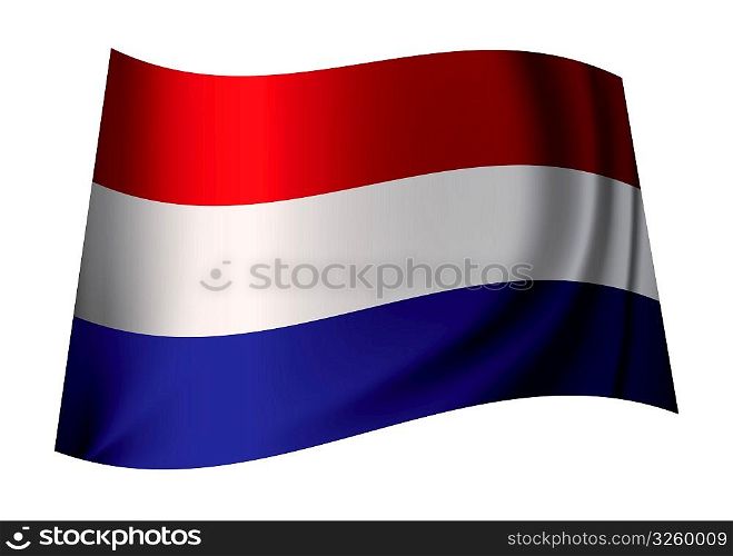 dutch flag flying in the wind or icon from holland