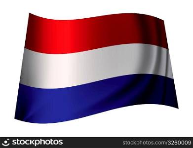dutch flag flying in the wind or icon from holland