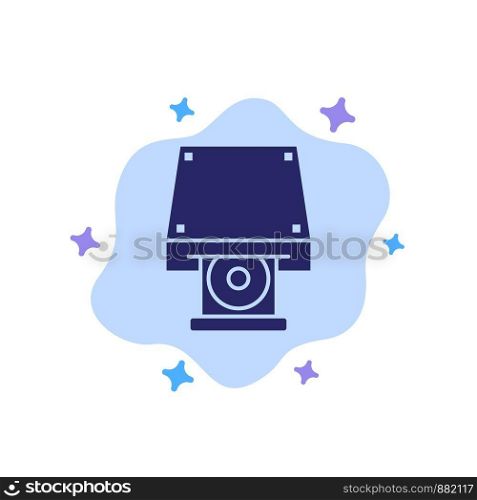 Dvd, CDROM, Data Storage, Disk, Rom Blue Icon on Abstract Cloud Background
