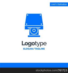 Dvd, CDROM, Data Storage, Disk, Rom Blue Solid Logo Template. Place for Tagline