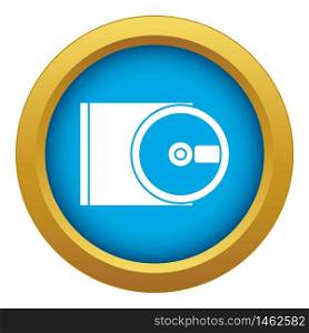 DVD drive open icon blue vector isolated on white background for any design. DVD drive open icon blue vector isolated
