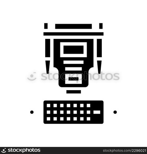 dvi cable and port glyph icon vector. dvi cable and port sign. isolated contour symbol black illustration. dvi cable and port glyph icon vector illustration