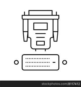 dvi cable and port line icon vector. dvi cable and port sign. isolated contour symbol black illustration. dvi cable and port line icon vector illustration