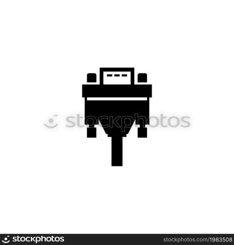 DVI or VGA Cable, Video Plug Connector. Flat Vector Icon illustration. Simple black symbol on white background. DVI or VGA Cable, Video Plug Adapter sign design template for web and mobile UI element. DVI or VGA Cable, Video Plug Connector. Flat Vector Icon illustration. Simple black symbol on white background. DVI or VGA Cable, Video Plug Adapter sign design template for web and mobile UI element.