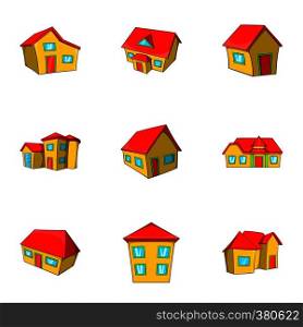 Dwelling icons set. Cartoon illustration of 9 dwelling vector icons for web. Dwelling icons set, cartoon style