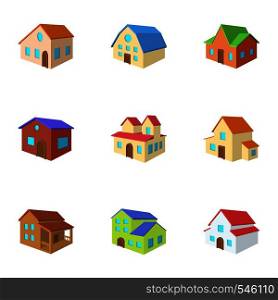 Dwelling icons set. Cartoon illustration of 9 dwelling vector icons for web. Dwelling icons set, cartoon style