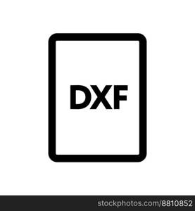 DXF file icon line isolated on white background. Black flat thin icon on modern outline style. Linear symbol and editable stroke. Simple and pixel perfect stroke vector illustration.