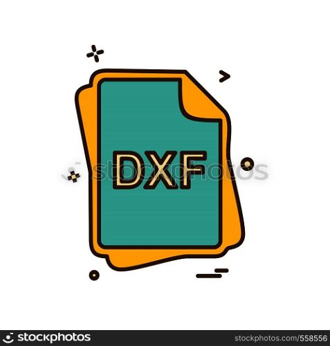 DXF file type icon design vector