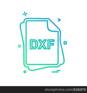 DXF file type icon design vector