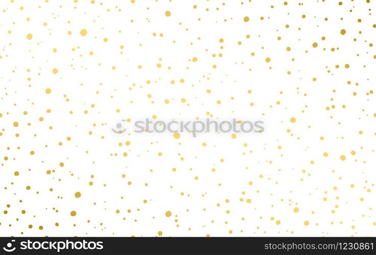 Dynamic dot pattern in gold. Randomly disposed spots. Golden dots background. Dynamic dot pattern in gold. Randomly disposed spots. Golden dots background.
