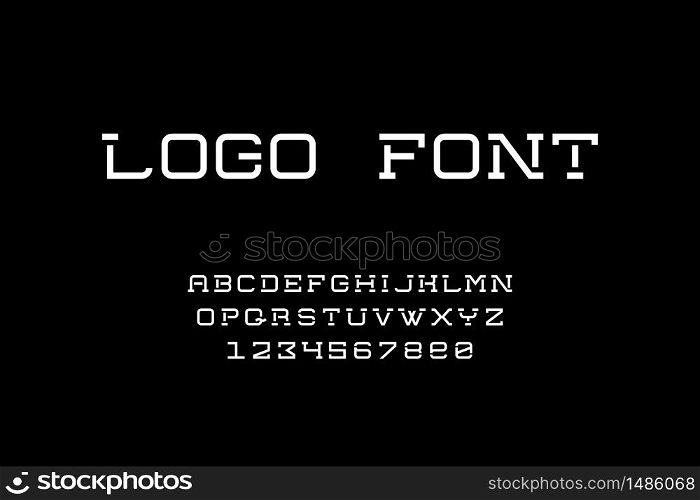 Dynamic font. Geometric typography symbols with monospace letters for brand identity and logo art design. Vector creative futuristic type alphabets. Dynamic font. Geometric typography symbols with monospace letters for brand identity and logo design. Vector creative futuristic type