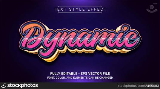 Dynamic Text Style Effect. Editable Graphic Text Template.
