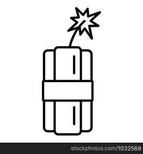Dynamite icon. Outline dynamite vector icon for web design isolated on white background. Dynamite icon, outline style