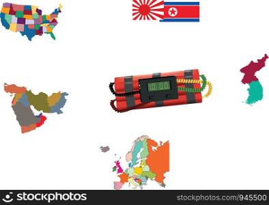 dynamite sticks with some of the continent states alongside