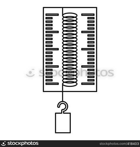 Dynamometer with a hook icon. Outline illustration of dynamometer with a hook vector icon for web. Dynamometer with a hook icon, outline style