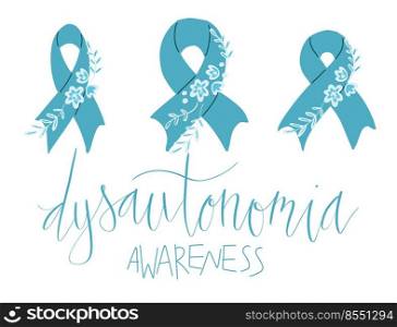 Dysautonomia Awareness Month October promotion banner template with support ribbon vector.. Dysautonomia Awareness Month October promotion banner template with support ribbon.