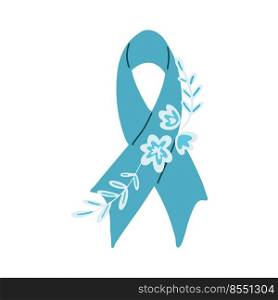 Dysautonomia Awareness Month October support ribbon element vector isolated.. Dysautonomia Awareness Month October support ribbon element vector.