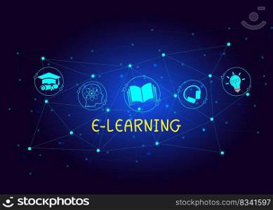 e-≤arning education concept onli≠≤arning with webinars, video tutorials,∫er≠t≤ssons