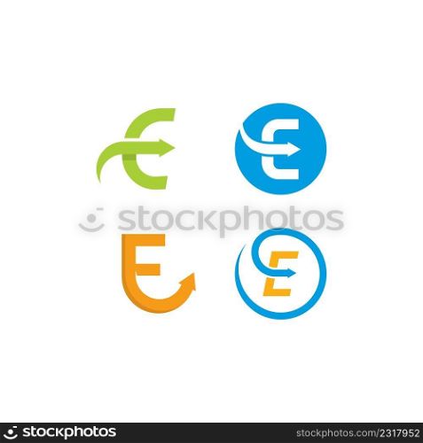 E arrows logo faster logo icon illustration design 