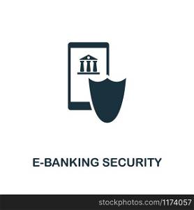 E-Banking Security icon. Monochrome style design from fintech collection. UX and UI. Pixel perfect e-banking security icon. For web design, apps, software, printing usage.. E-Banking Security icon. Monochrome style design from fintech icon collection. UI and UX. Pixel perfect e-banking security icon. For web design, apps, software, print usage.