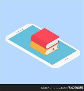 E-book mobile.. E-book mobile. Vector illustration .