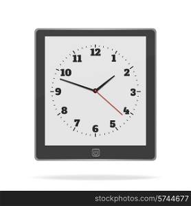 E book on white background with clock