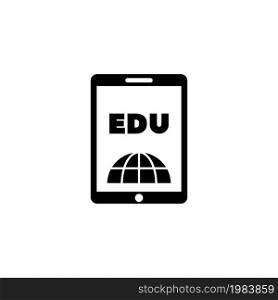E-Book Reader, Learning, Education. Flat Vector Icon illustration. Simple black symbol on white background. E-Book Reader, Learning, Education sign design template for web and mobile UI element. E-Book Reader, Learning, Education Flat Vector Icon