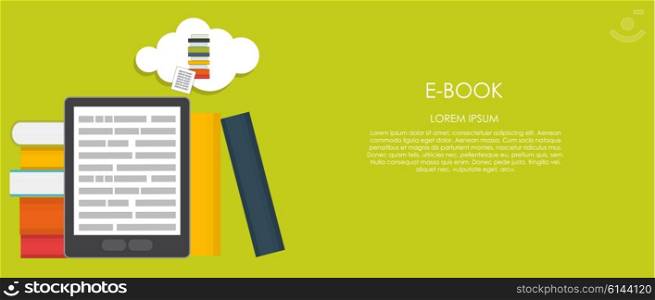 E-Book Vector illustration. Flat computing background. EPS10. E-Book Vector illustration. Flat computing background