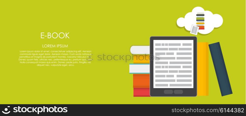 E-Book Vector illustration. Flat computing background. EPS10. E-Book Vector illustration. Flat computing background