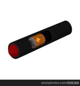 E-cigarette icon in cartoon style on a white background. E-cigarette icon, cartoon style