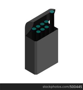 E-cigarettes with a box icon in isometric 3d style on a white background. E-cigarettes with a box icon, isometric 3d style