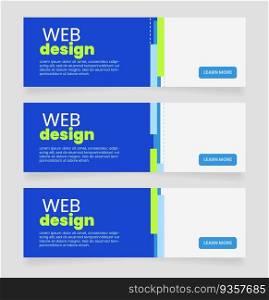E commerce blue horizontal web banner design template. Vector flyer with text space. Advertising placard with customized copyspace. Promotional printable poster for advertising. Graphic layout. E commerce blue horizontal web banner design template