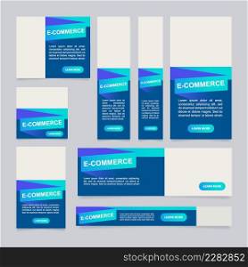E-commerce channels and technology web banner design template. Vector flyer with text space. Advertising placard with customized copyspace. Printable poster for advertising. Arial font used. E-commerce channels and technology web banner design template