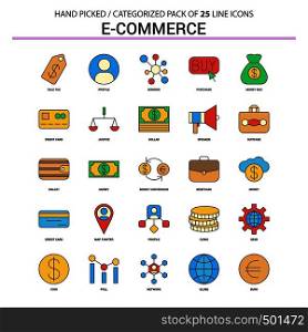 E-Commerce Flat Line Icon Set - Business Concept Icons Design