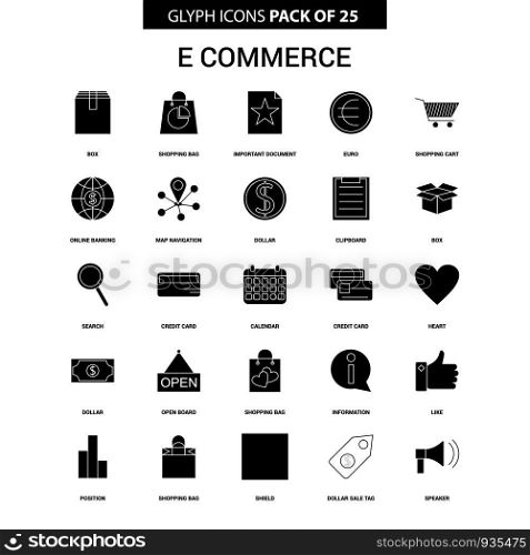 E-Commerce Glyph Vector Icon set