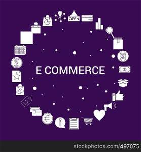 E-Commerce Icon Set. Infographic Vector Template