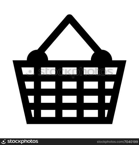E-commerce market basket, icon on isolated background